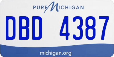 MI license plate DBD4387
