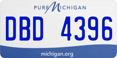 MI license plate DBD4396
