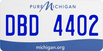 MI license plate DBD4402