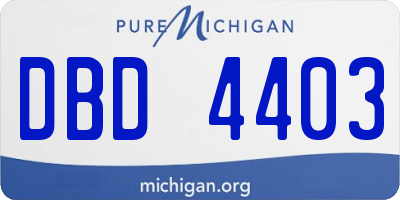 MI license plate DBD4403