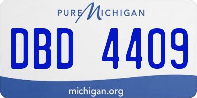 MI license plate DBD4409