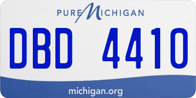 MI license plate DBD4410