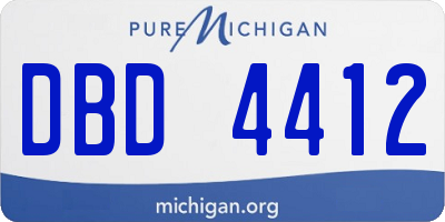 MI license plate DBD4412