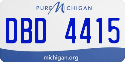 MI license plate DBD4415
