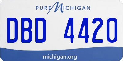 MI license plate DBD4420