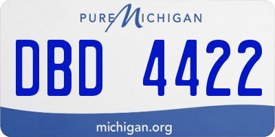 MI license plate DBD4422