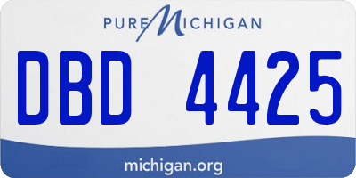 MI license plate DBD4425