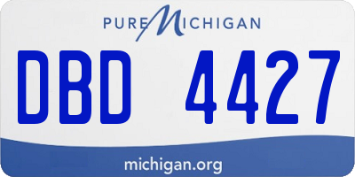 MI license plate DBD4427