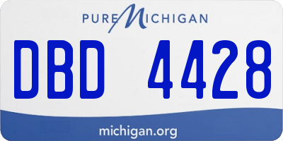 MI license plate DBD4428