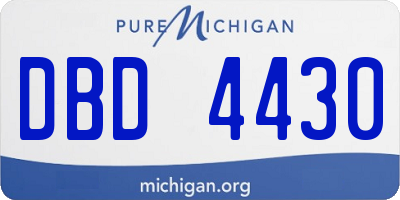 MI license plate DBD4430