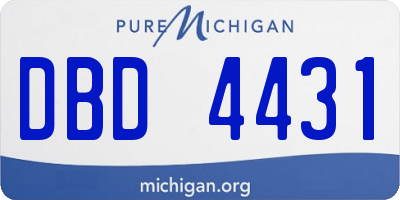MI license plate DBD4431
