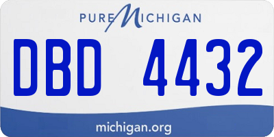 MI license plate DBD4432