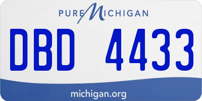 MI license plate DBD4433