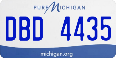 MI license plate DBD4435