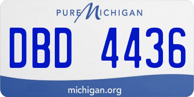 MI license plate DBD4436