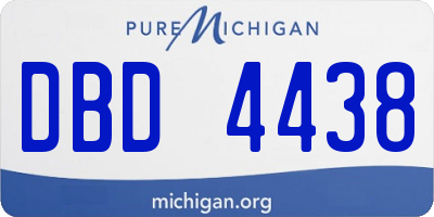MI license plate DBD4438