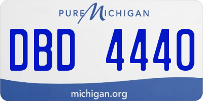 MI license plate DBD4440