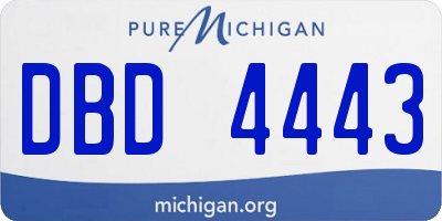 MI license plate DBD4443