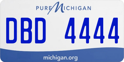 MI license plate DBD4444