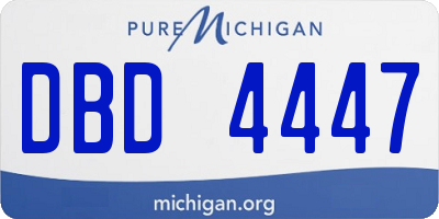 MI license plate DBD4447