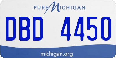 MI license plate DBD4450
