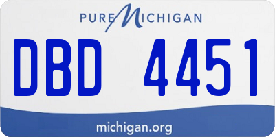 MI license plate DBD4451
