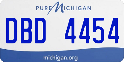 MI license plate DBD4454