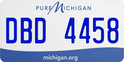 MI license plate DBD4458