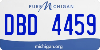 MI license plate DBD4459