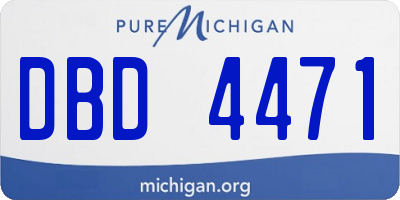 MI license plate DBD4471