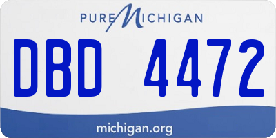 MI license plate DBD4472