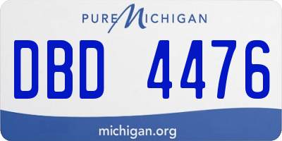 MI license plate DBD4476