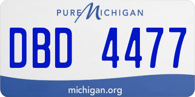 MI license plate DBD4477