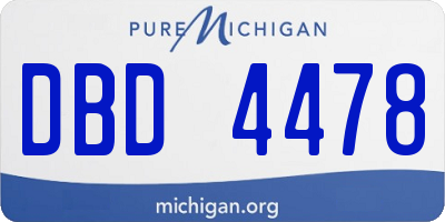 MI license plate DBD4478