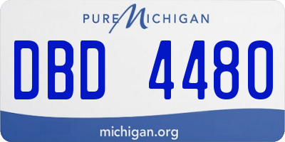 MI license plate DBD4480