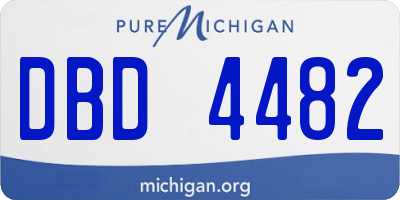 MI license plate DBD4482