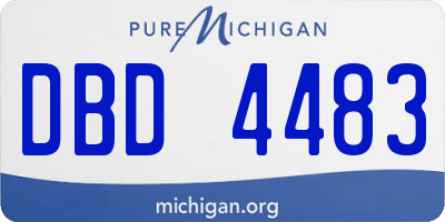 MI license plate DBD4483