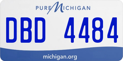 MI license plate DBD4484