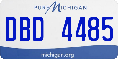 MI license plate DBD4485