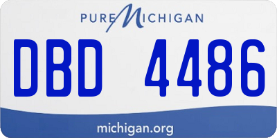 MI license plate DBD4486