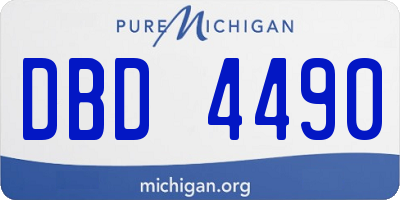 MI license plate DBD4490