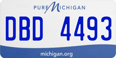 MI license plate DBD4493