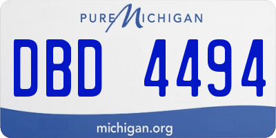 MI license plate DBD4494