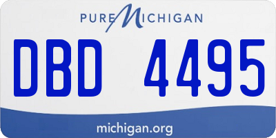 MI license plate DBD4495