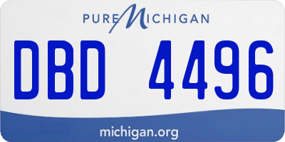 MI license plate DBD4496