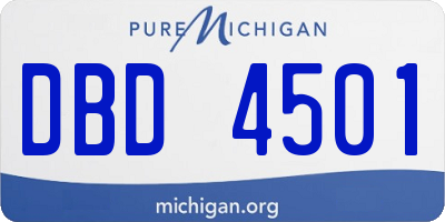MI license plate DBD4501