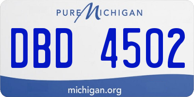 MI license plate DBD4502