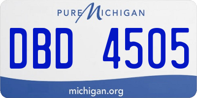 MI license plate DBD4505