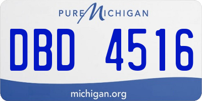 MI license plate DBD4516