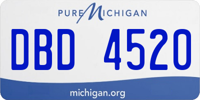 MI license plate DBD4520